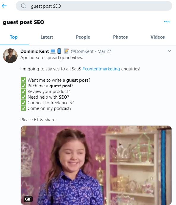Guest post seo twitter search