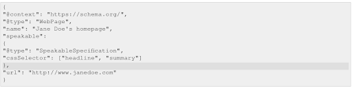 webpage schema markup code