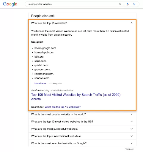 Understand your target query and intent