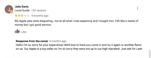 Addressing Negative Reviews