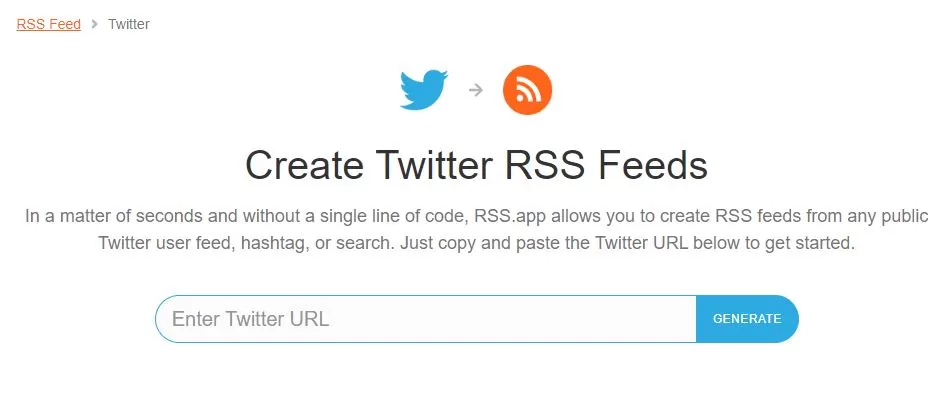Twitter to RSS Feed