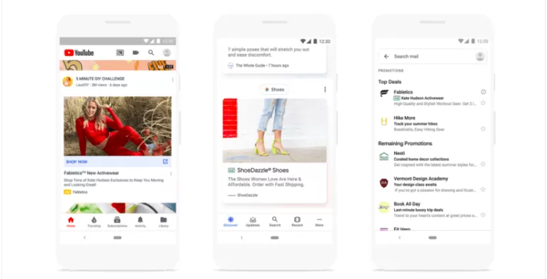 Discover Ads on different Google properties