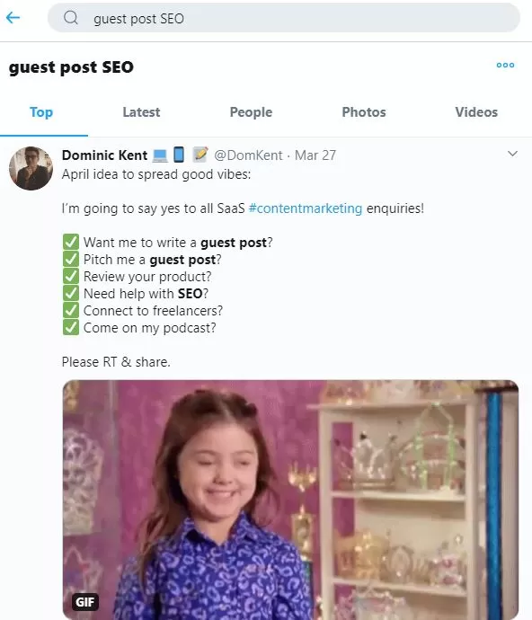 Guest post seo twitter search